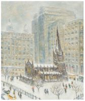 Wall Street District, Winter (Oil Trinity Church) 1961													